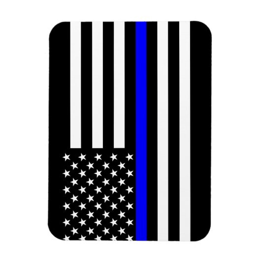 Het dun blauw Amerikaanse vlagdecor Magneet (Verticaal)