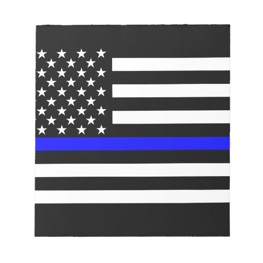 Het dun blauw Amerikaanse vlagdecor Notitieblok (Voorkant)