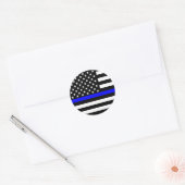 Het dun blauw Amerikaanse vlagdecor Ronde Sticker (Envelop)
