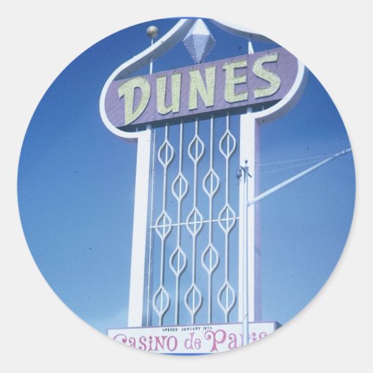 Het Dunes Hotel Las Vegas Ronde Sticker (Voorkant)