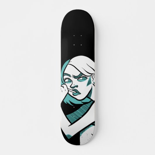 Het dunne Vrouw Illustration Skateboard (Voorkant)