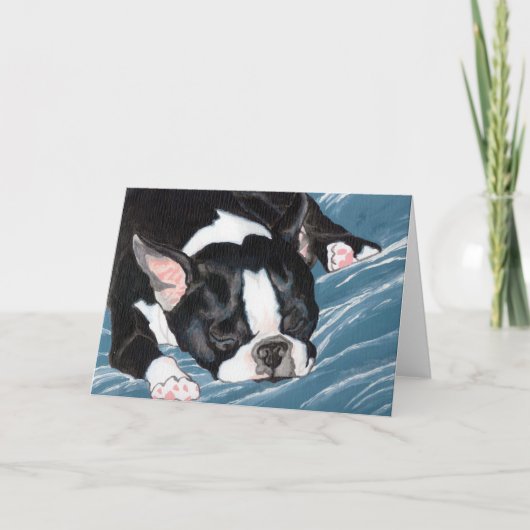 Het Dutje van Boston Terrier Kaart (Voorkant)