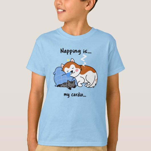 Het dutten is... mijn cardio... slaapdutje t-shirt (Voorkant)