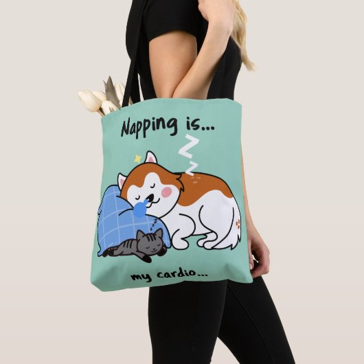 Het dutten is... mijn cardio... slaapdutje tote bag (Dichtbij)