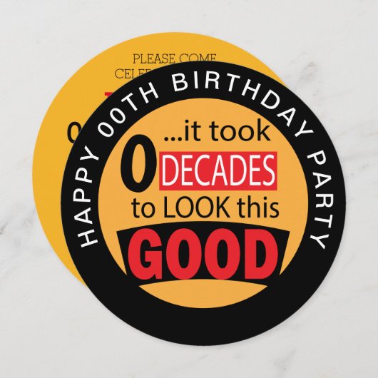 Het duurde 0 Decades om dit Goede - 0e Uitnodiging (Voorkant / Achterkant)