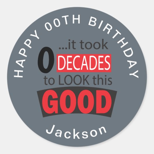 Het duurde 0 decennia om dit goed te bekijken - 00 ronde sticker (Voorkant)