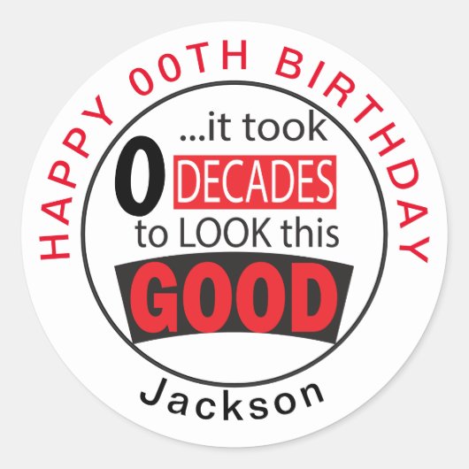 Het duurde 0 decennia om dit goed te bekijken - 00 ronde sticker (Voorkant)