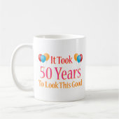 Het duurde 50 jaar om dit goed te zien koffiemok (Links)