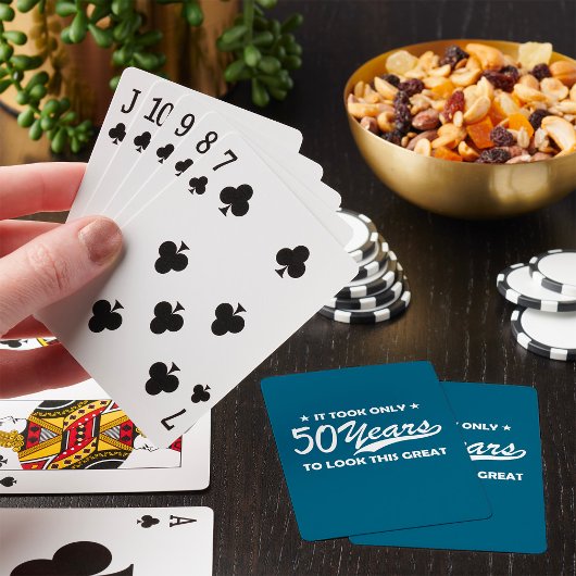 Het duurde slechts 50 jaar om er zo geweldig uit t pokerkaarten