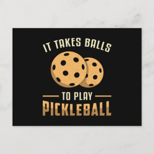 Het duurt ballen om te spelen Pickleball speler Di Briefkaart