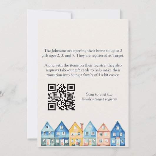 "Het duurt een dorp" Adoption Foster Care Douche Kaart (Achterkant)