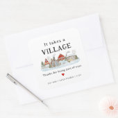 Het duurt een dorp dank u Gift kaars labels (Envelop)