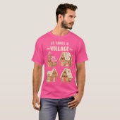Het duurt een dorp grappig kerst peperkoek uur t-shirt (Voorkant volledig)