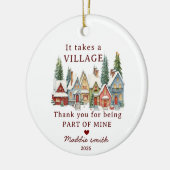 Het duurt een dorp Kerstmis Dank u Gift 2026 Keramisch Ornament (Links)