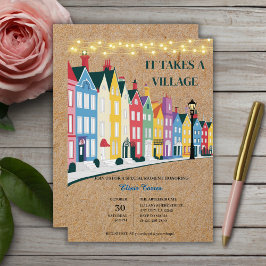 Het duurt een dorp Moderne Ambacht Baby Shower Kaart