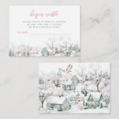 Het duurt een Village Stork Baby shower Luier Raff Informatiekaartje (Voorkant / Achterkant)