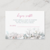 Het duurt een Village Stork Baby shower Luier Raff Informatiekaartje (Voorkant)