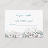 Het duurt een Village Stork Baby shower Luier Raff Informatiekaartje (Voorkant)