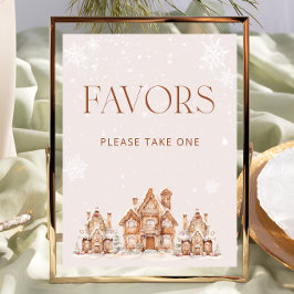 Het duurt een Village Winter Baby shower Favors Poster