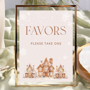 Het duurt een Village Winter Baby shower Favors Poster