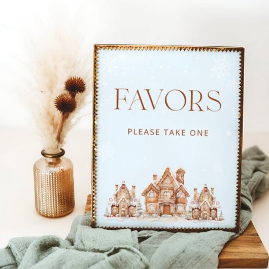 Het duurt een Village Winter Baby shower Favors Poster