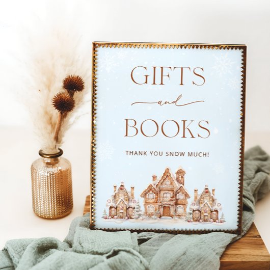 Het duurt een Village Winter Baby shower Gift Book Poster