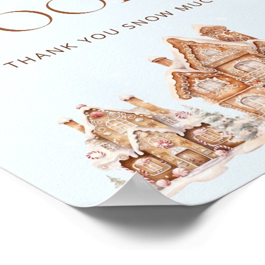 Het duurt een Village Winter Baby shower Gift Book Poster (Hoek)