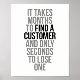 Het duurt maanden om een klant te vinden poster