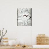 Het duwen van een olifant omhoog de Stairs Poster (Keuken)