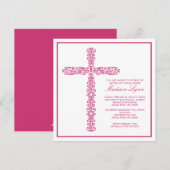 Het dwars Doopsel Inviation van het Meisje van het Kaart (Voorkant / Achterkant)