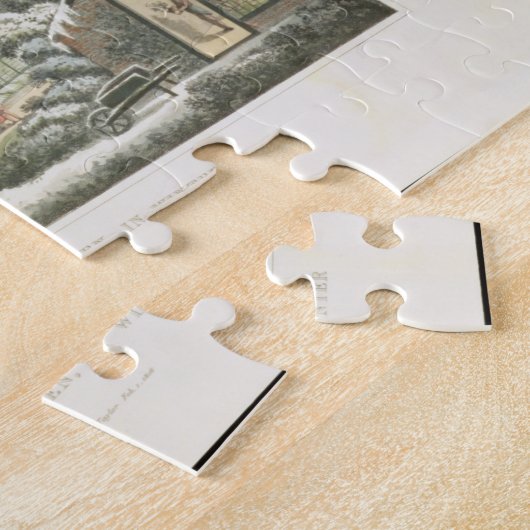 Het dwingen van tuin in de winter, van scherven op legpuzzel (Zijkant)