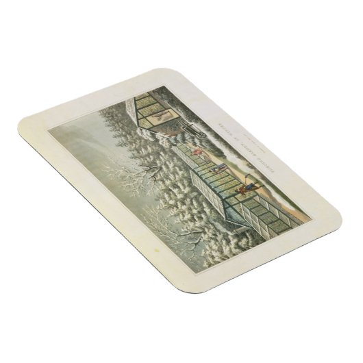 Het dwingen van tuin in de winter, van scherven op magneet (Rechterzijde)