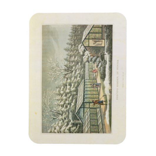 Het dwingen van tuin in de winter, van scherven op magneet (Verticaal)