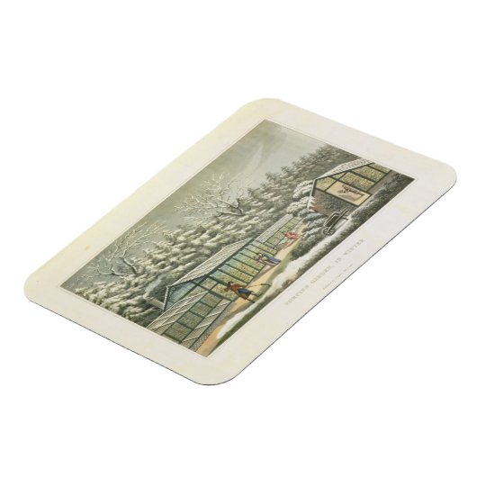 Het dwingen van tuin in de winter, van scherven op magneet (Linkerzijde)