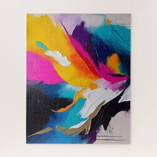 Het dynamische Abstracte Olieverfschilderij, Dikke Legpuzzel (Verticaal)