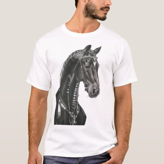 Het Dynamische Zwarte Paard T-shirt (Voorkant)