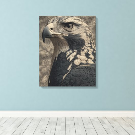 Het Eagle Poster Canvas Afdruk (Insitu (Houten vloer))