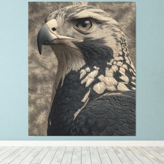 Het Eagle Poster Canvas Afdruk (Insitu (Houten vloer))