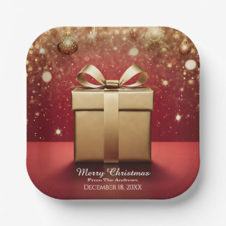Het echte cadeau Gouden Kerstcadeau Papieren Bord