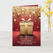 Het echte cadeau Gouden Kerstcadeau Uitnodigingen (Gele Bloem)