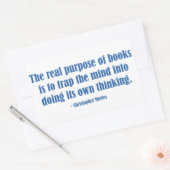 Het echte doel van boeken rechthoekige sticker (Envelop)