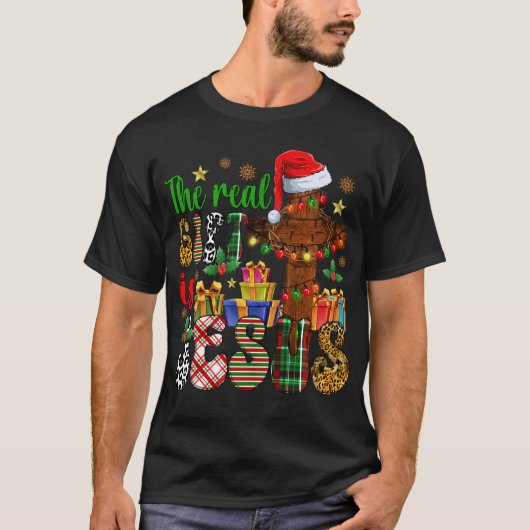 Het Echte geschenk is Jezus Kerstmis T-shirt (Voorkant)