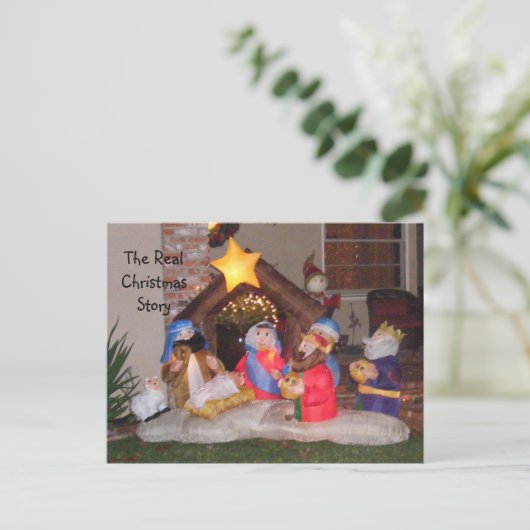 Het echte kerstverhaal feestdagenkaart (Staand voorkant)