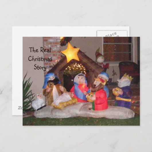 Het echte kerstverhaal feestdagenkaart (Voorkant / Achterkant)