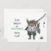 Het echte leven begint bij pensionering - grappig briefkaart (Voorkant / Achterkant)