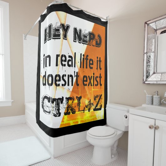 Het echte leven er is geen undo, nerd versie - ora douchegordijn (In situ)