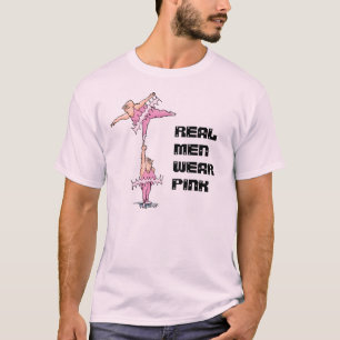 Het echte Man draag het Roze Vette Shirt van het