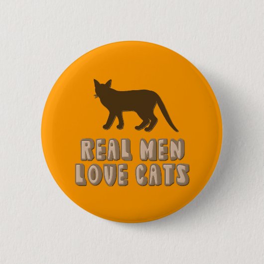 Het echte Man houdt van Katten Ronde Button 5,7 Cm (Voorkant)