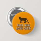 Het echte Man houdt van Katten Ronde Button 5,7 Cm (Voorkant /achterkant)