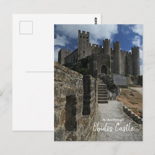 Het echte Portugal - het donkere kasteel van Obido Briefkaart (Voorkant / Achterkant)